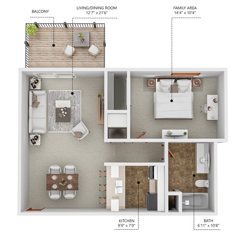 Somerset Apartments | A1 Floor Plan