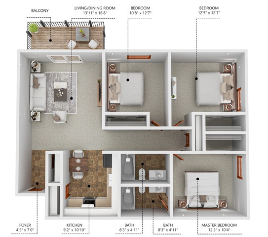 Somerset Apartments | D1 Floor Plan