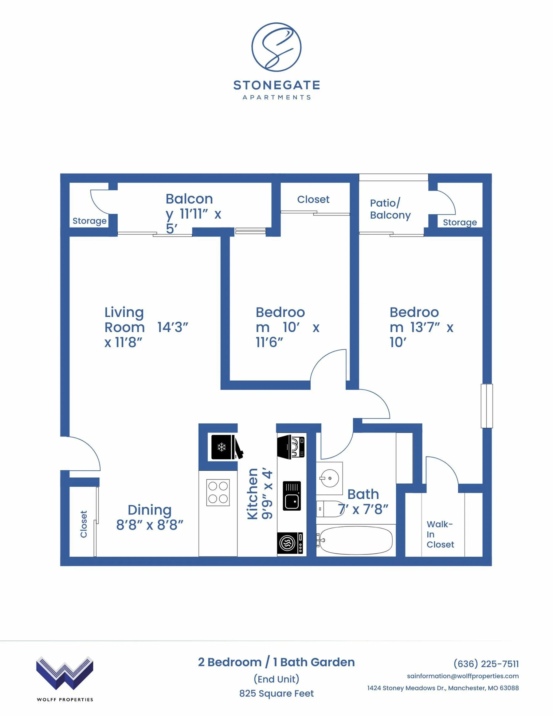 Two Bedroom Garden | Manchester, MO Apartments