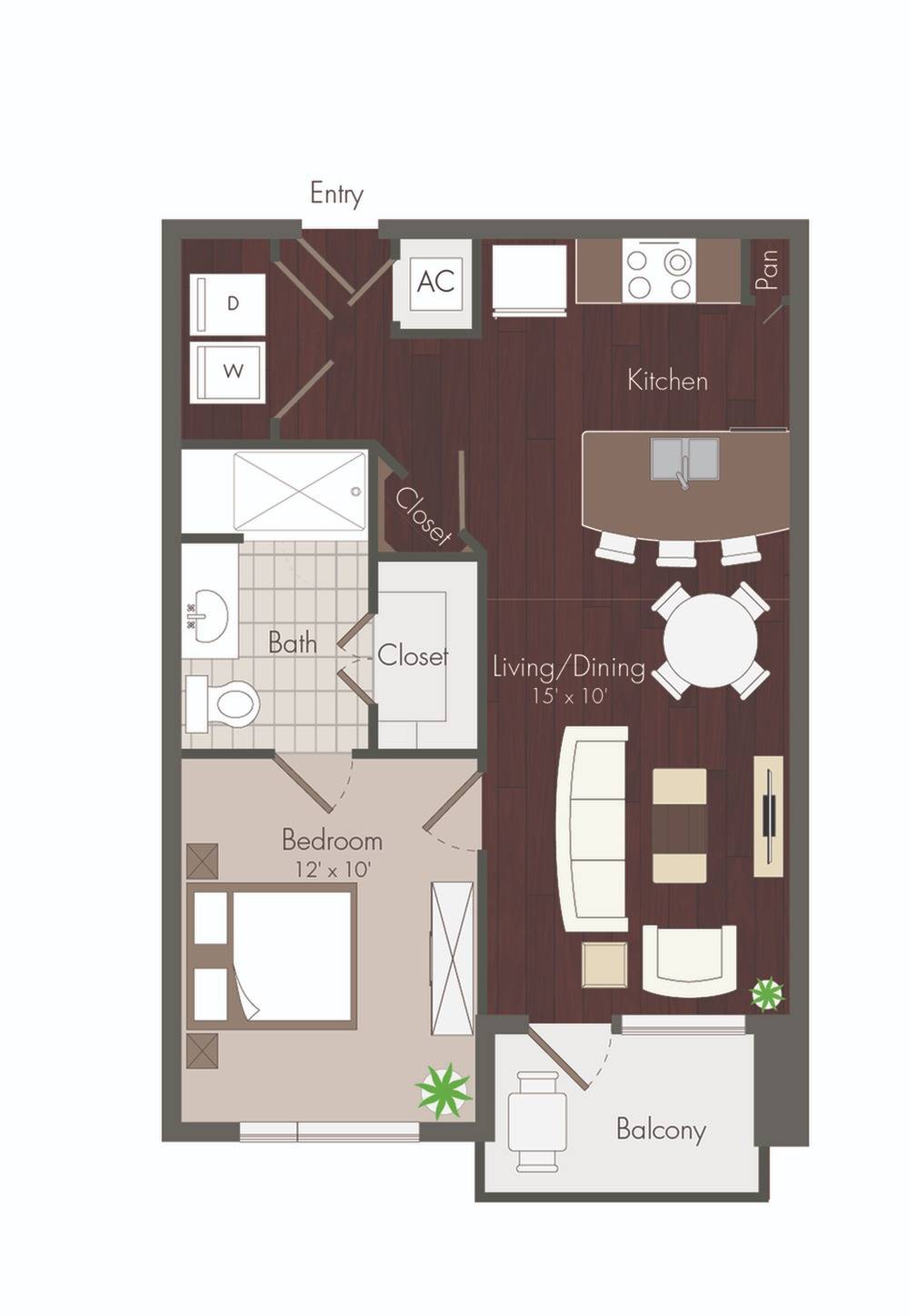 1 bedroom floor plan