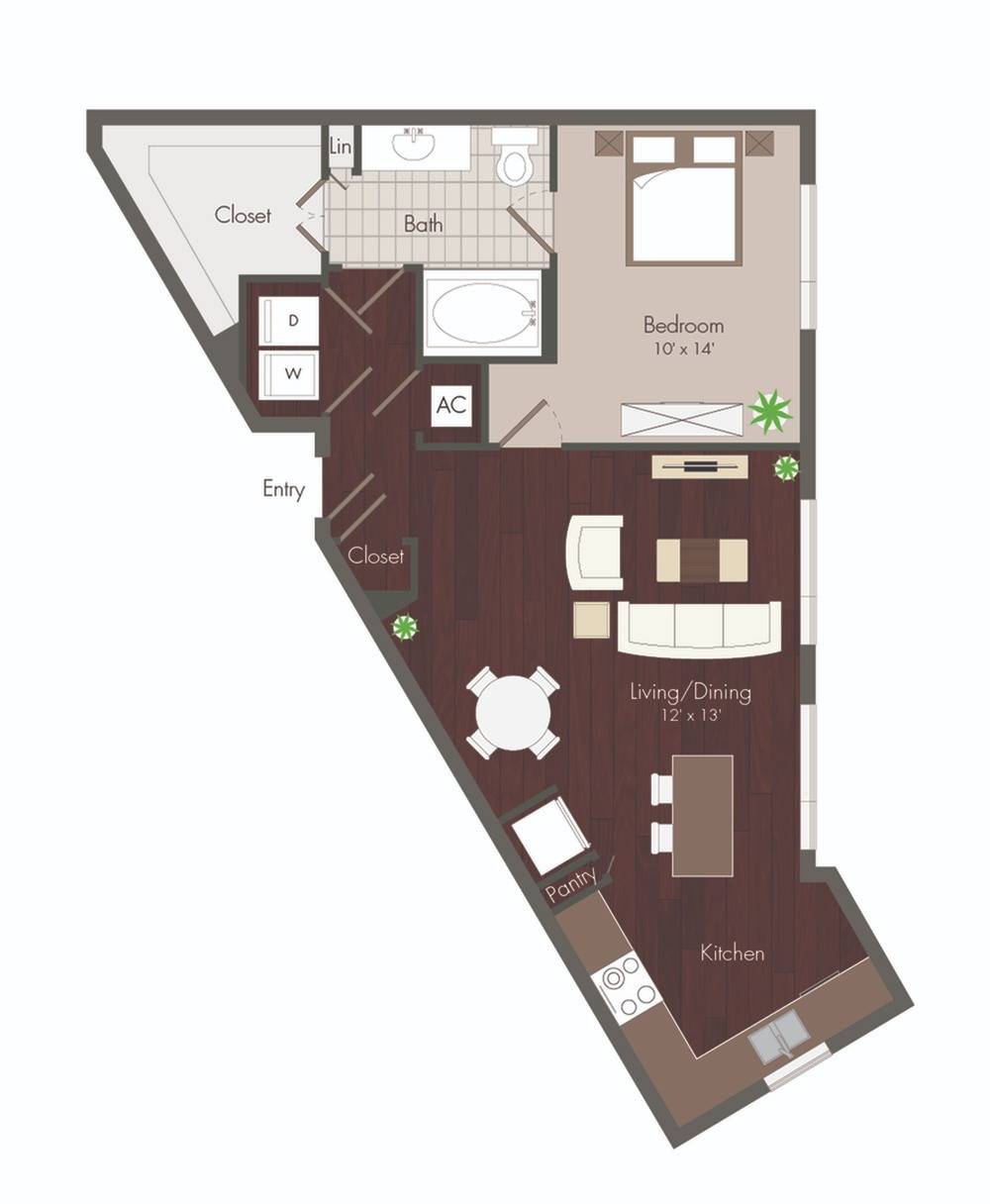 1 bedroom floor plan