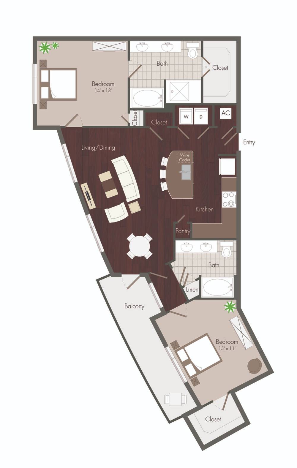 2 Bedroom Floorplan