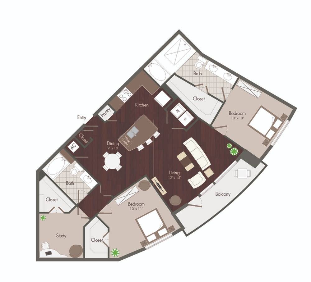 2 Bedroom Floorplan