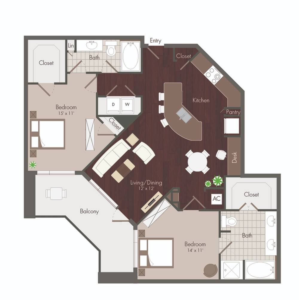 2 Bedroom Floorplan
