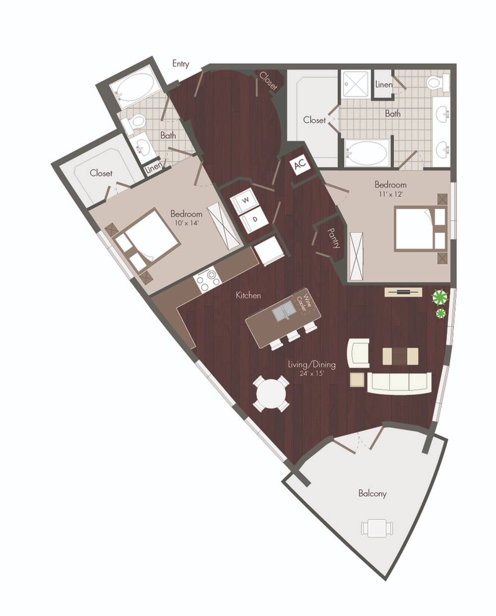 2 Bedroom Floorplan