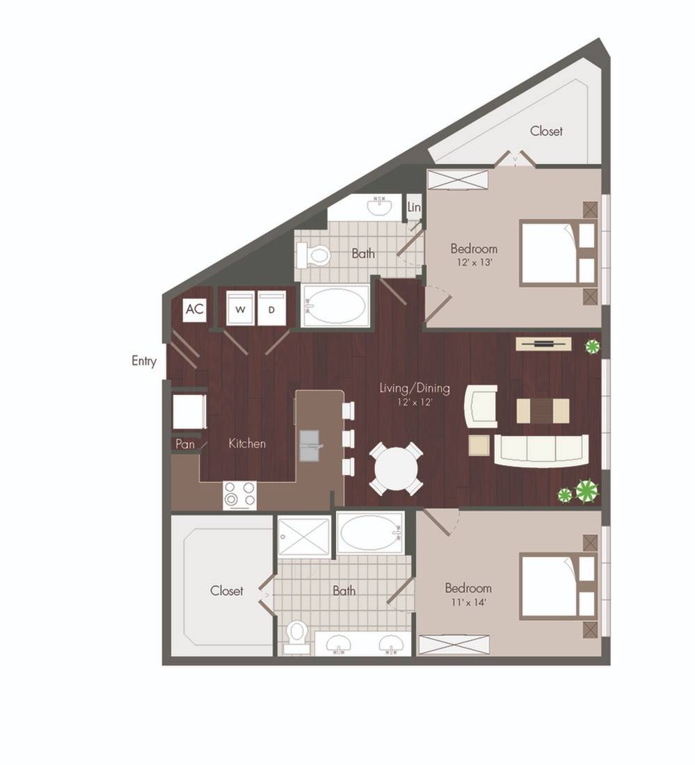2 Bedroom Floorplan