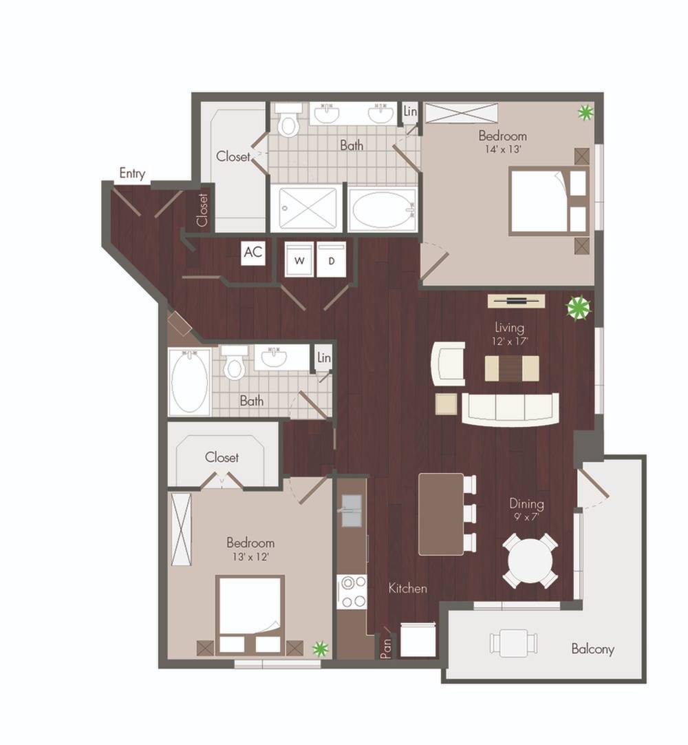 2 Bedroom Floorplan