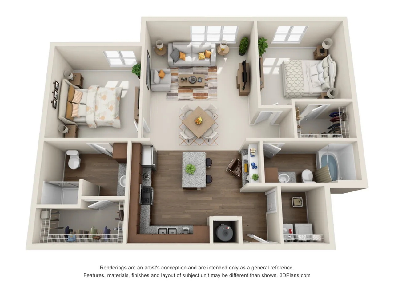 Two bedroom two bathroom