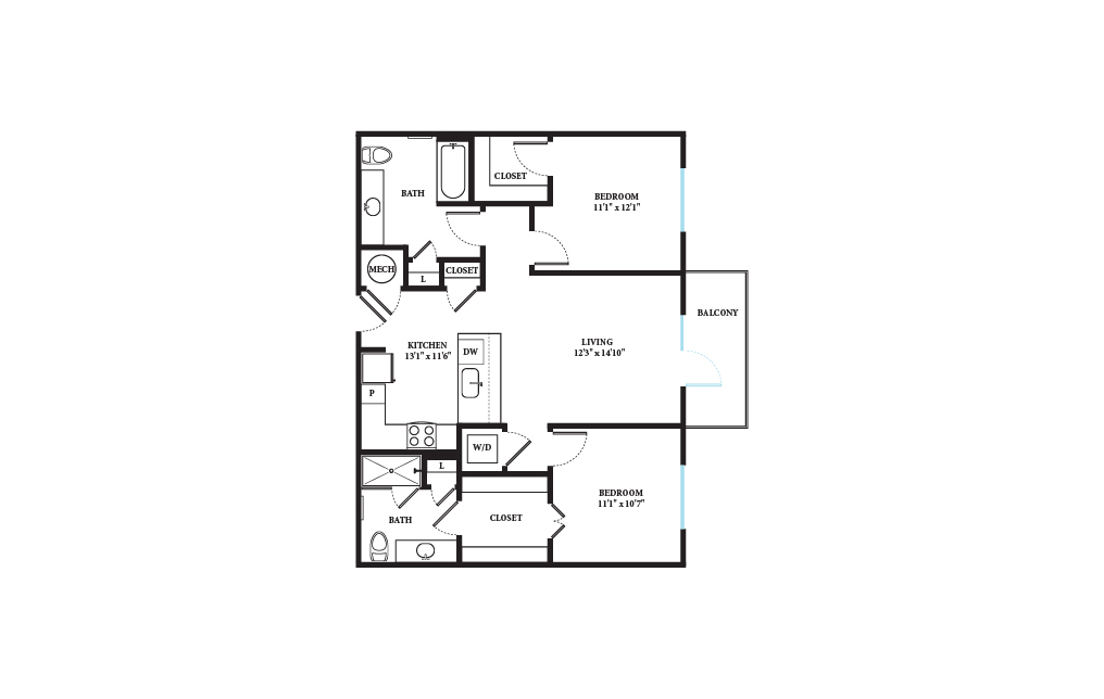 2 bedroom floor plan