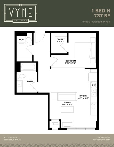 Final - Vyne On Haven - Floor Plans - 1 BED H -TYPE B