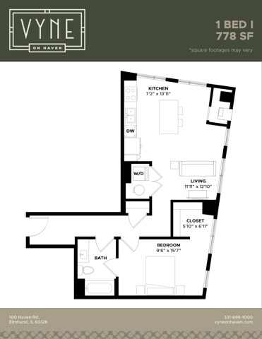 Final - Vyne On Haven - Floor Plans - 1 BED I -TYPE B