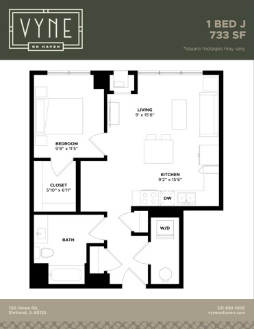 Final - Vyne On Haven - Floor Plans - 1 BED J -TYPE B