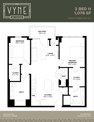 Final - Vyne On Haven - Floor Plans - 2 BED H - TYPE B