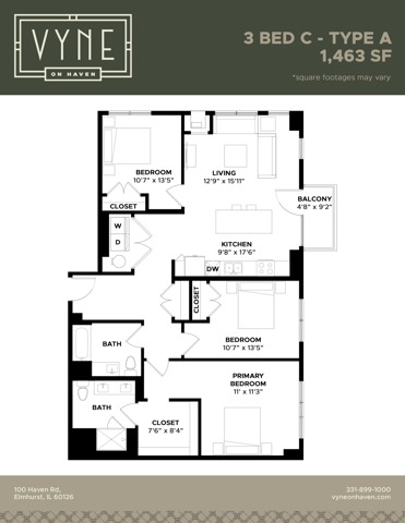 Final - Vyne On Haven - Floor Plans - 3 BED C - TYPE A
