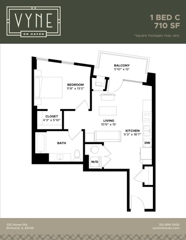 Final - Vyne On Haven - Floor Plans - 1 BED C - ADAPTABLE