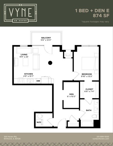 Final - Vyne On Haven - Floor Plans - 1 BED + DEN E - TYPE B