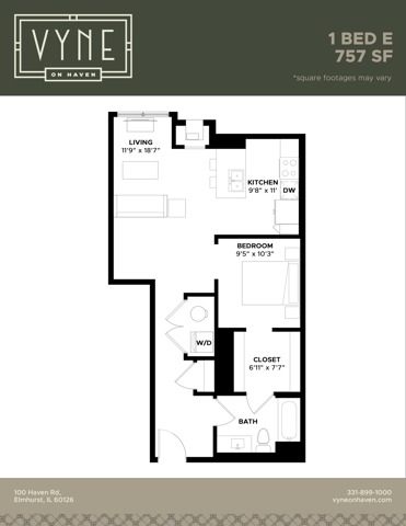 Final - Vyne On Haven - Floor Plans - 1 BED E -TYPE B
