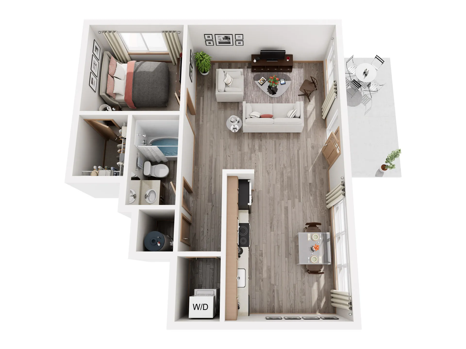 Glacier One Bedroom Floor Plan