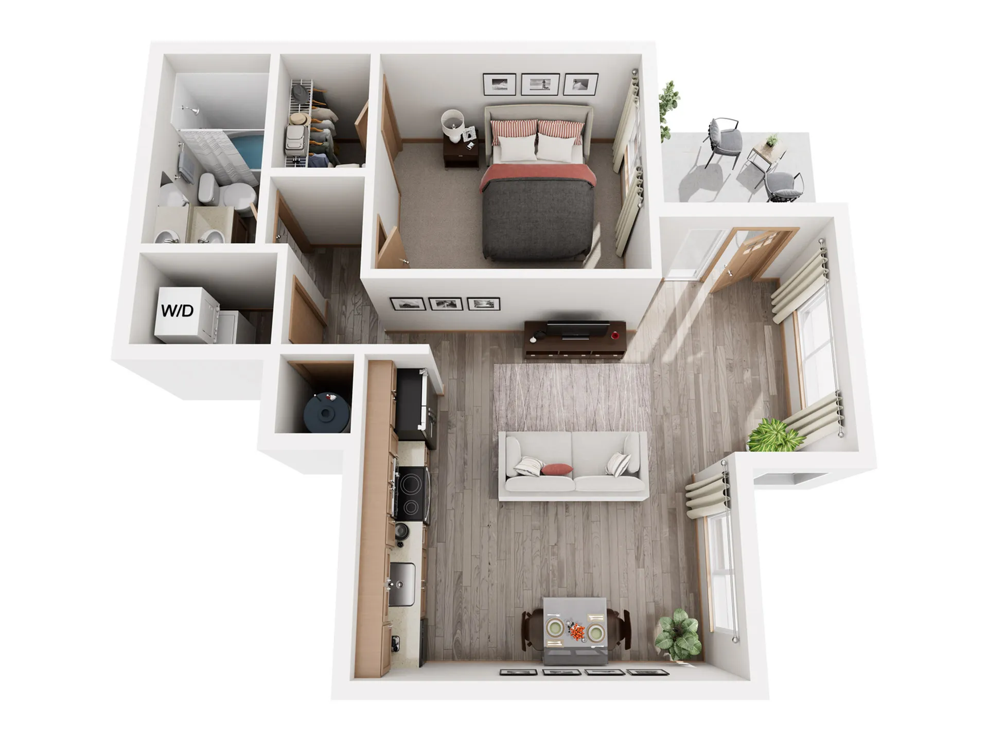 Alpine One Bedroom Duplex Floor Plan