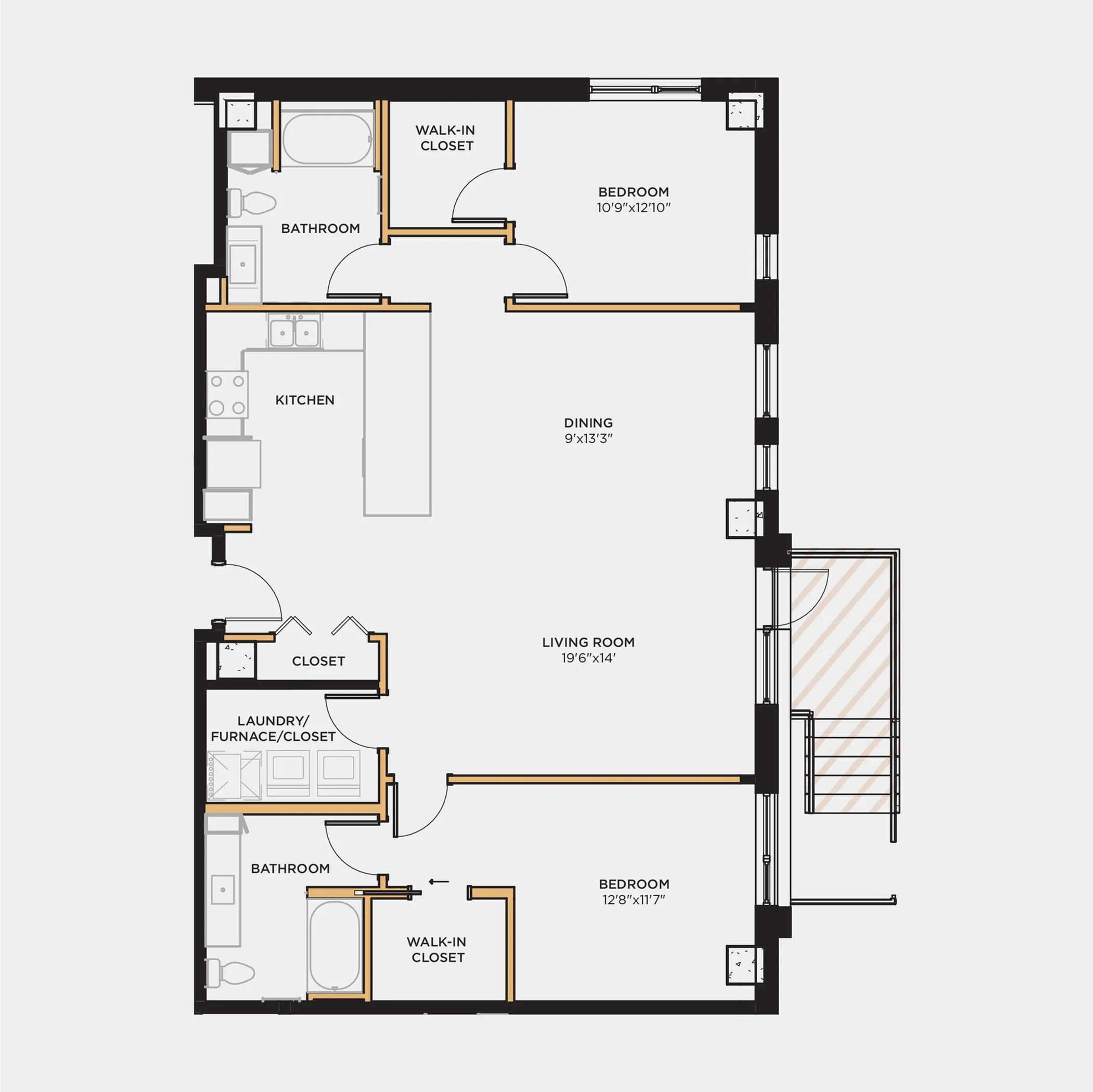 1 bed 1 bath 726 sq. ft.