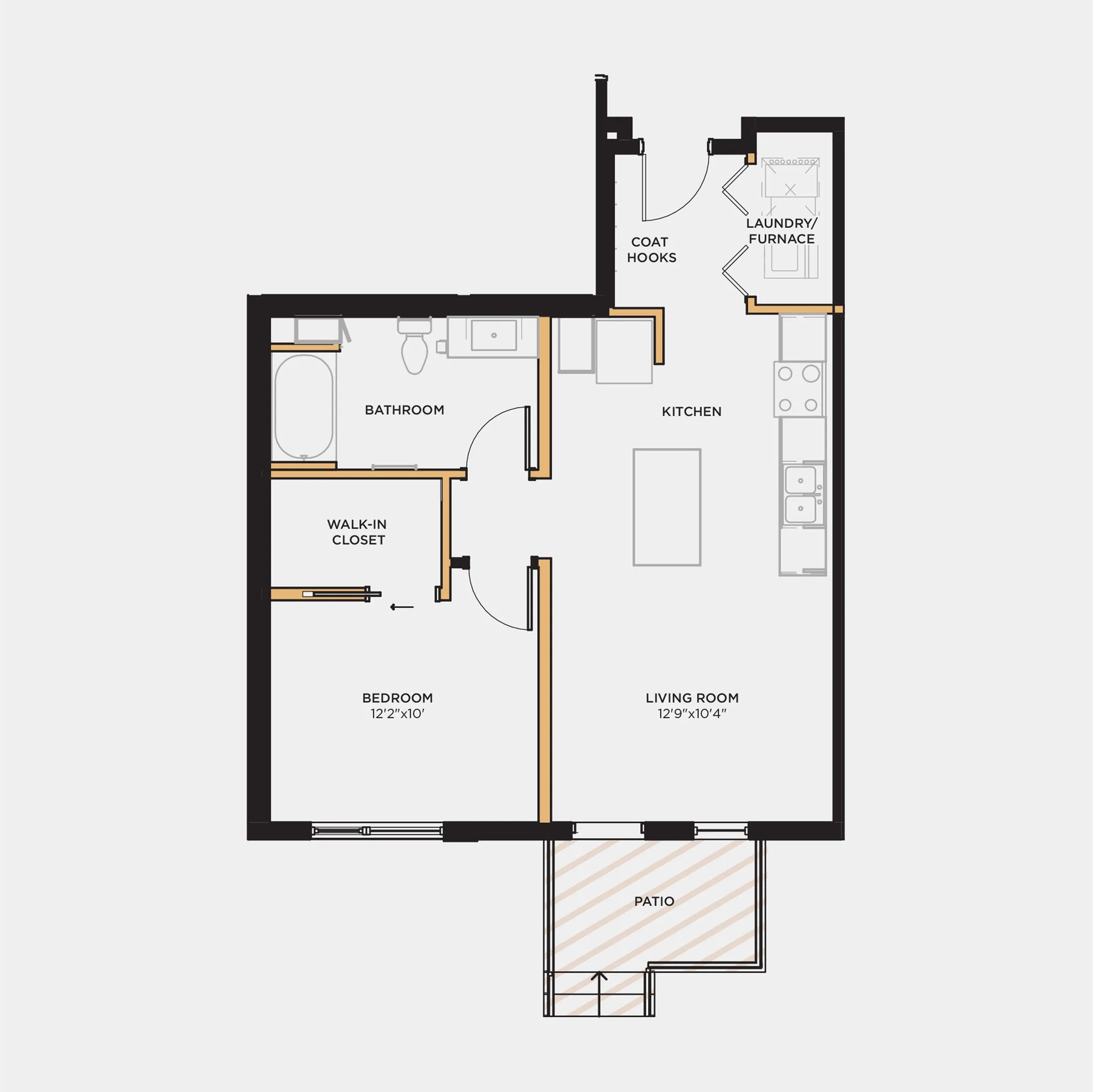 1 bed 1 bath 646 sq. ft.