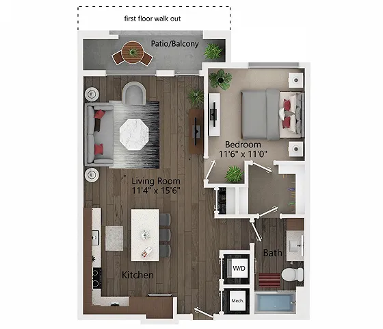 A5 | One Bedroom Floor Plan