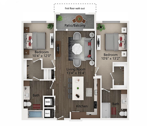B1L | Two Bedroom | Floor 1