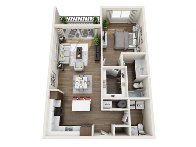 1G | 1 bed 2 bath | The Tomscot | Scottsdale, AZ Apartments