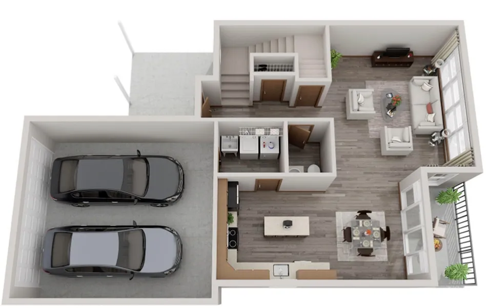 Birdwtatcher Townhome Floor 1