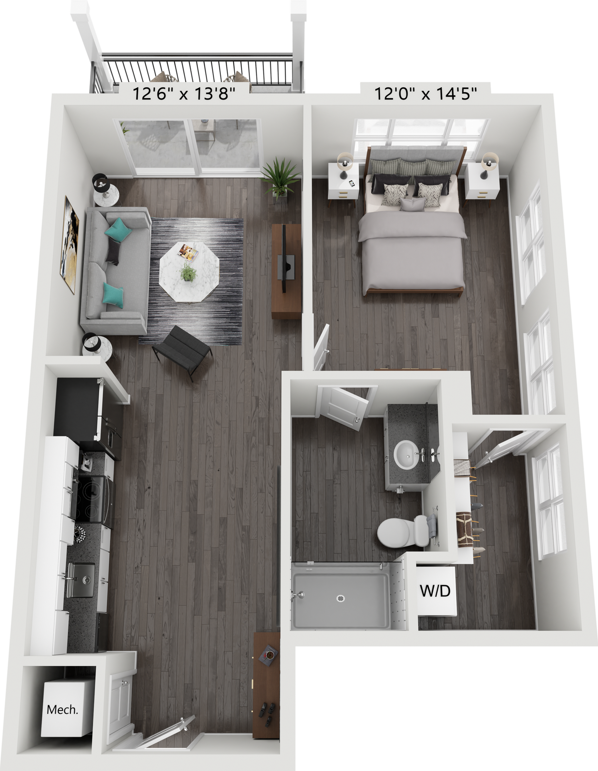 1 bedroom 1 bathroom workforce housing unit