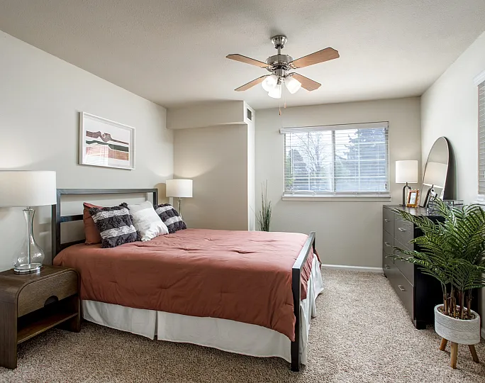Primary Bedroom with window, primary bath and spacious closet