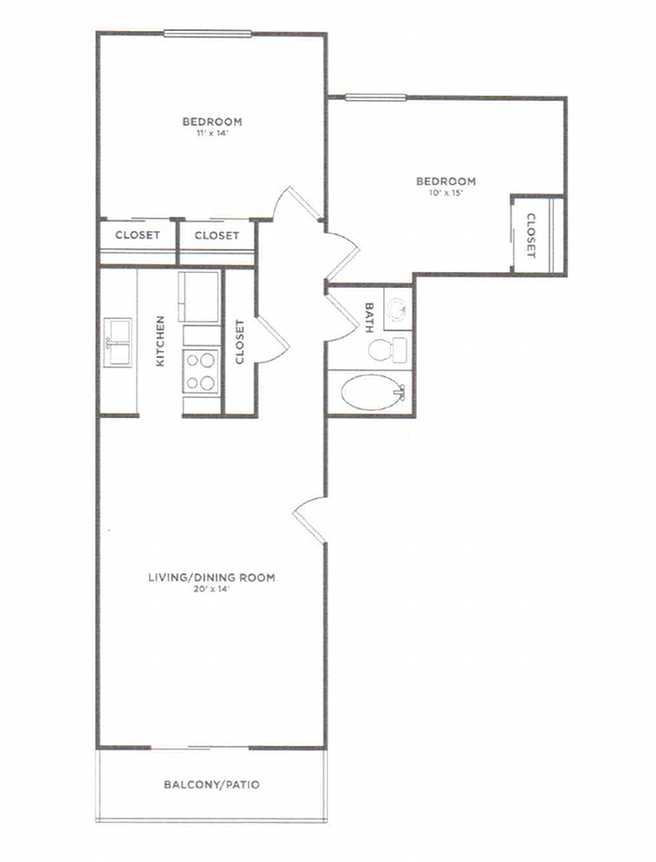 Dogwood | 2 Bed Apartment | Crescent Ridge Apartments