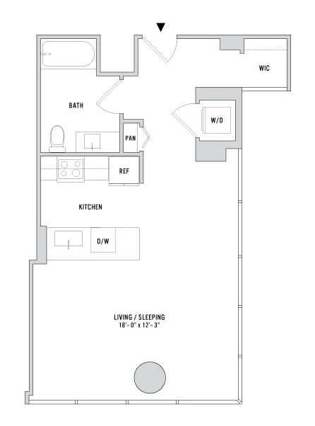 Studio 02 - 626 Sq. Ft. - Floor 2