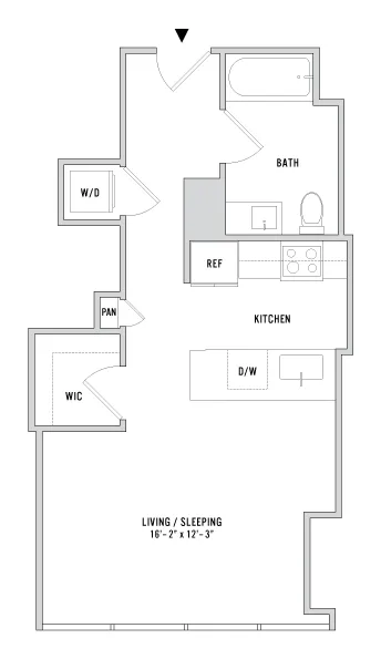 Studio 06 - 493 Sq. Ft. - Floor 2