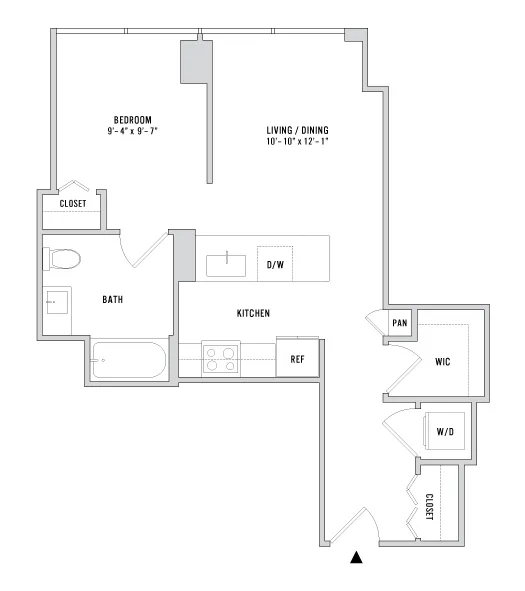 Convertible 01 - 643 Sq. Ft. - Floors 3-4