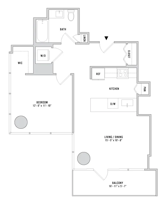 One Bedroom A10 - 730 Sq. Ft. - Floors 3-4