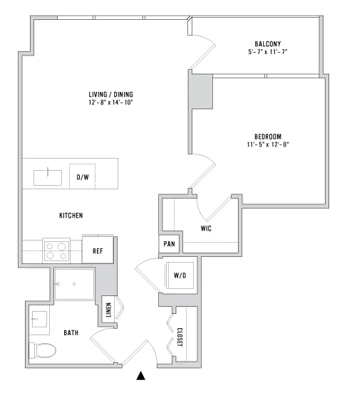 One Bedroom A-03.1 - 700 Sq. Ft. - Floors 26-46