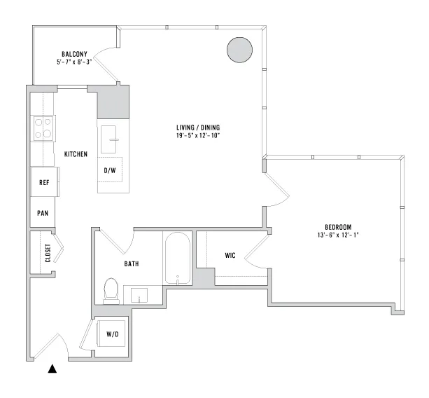 One Bedroom A-04.1 - 831 Sq. Ft. - Floors 26-42