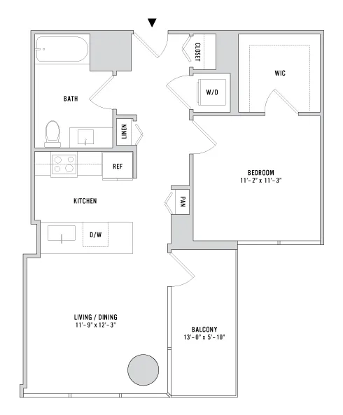 One Bedroom A-06 - 678 Sq. Ft. - Floors 26-42