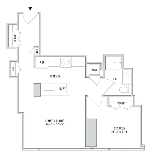 One Bedroom A-08 - 720 Sq. Ft. - 08L2