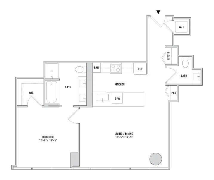 One Bedroom A-05 - 900 Sq. Ft. - Floors 43-44