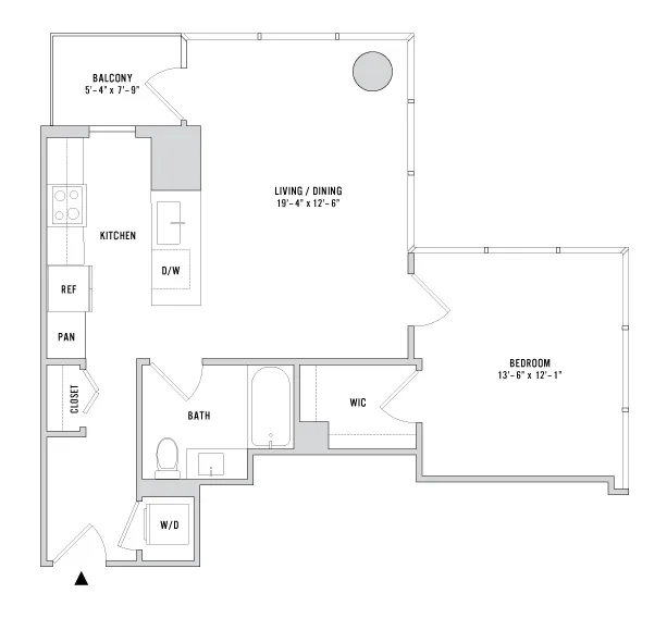 One Bedroom A-04 - 824 Sq. Ft. - Floors 3-4