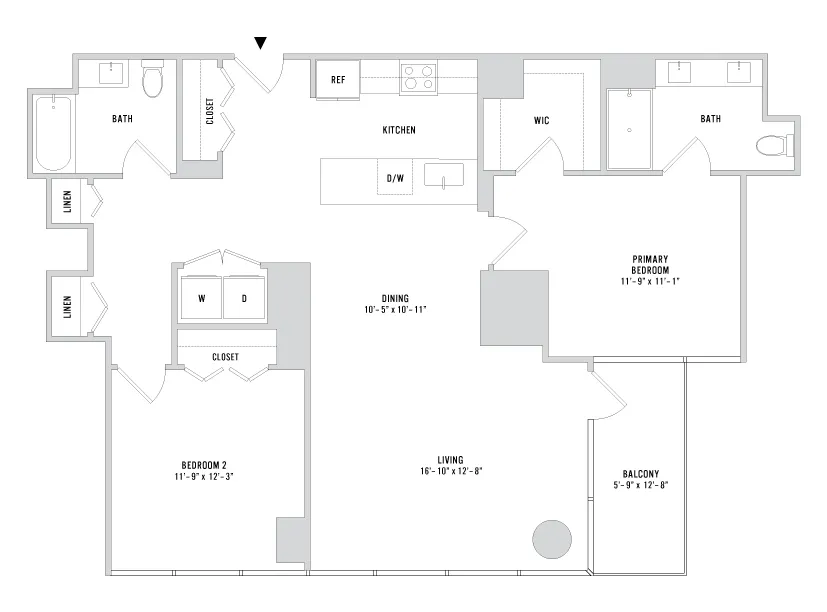 Two Bedroom B-03 - 1258 Sq. Ft. - L45