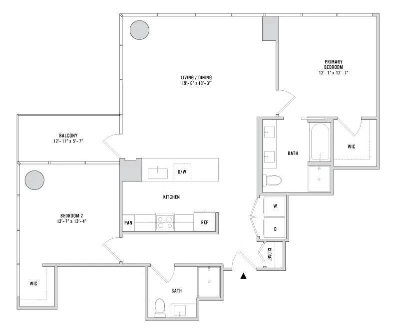 Two Bedroom B-07 - 1273 Sq. Ft. - L43-44