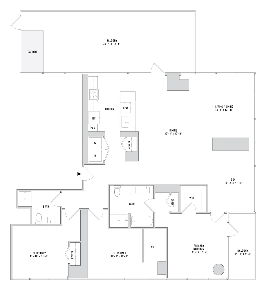 Three Bedroom C-02 - 1793 Sq. Ft. - 02L45