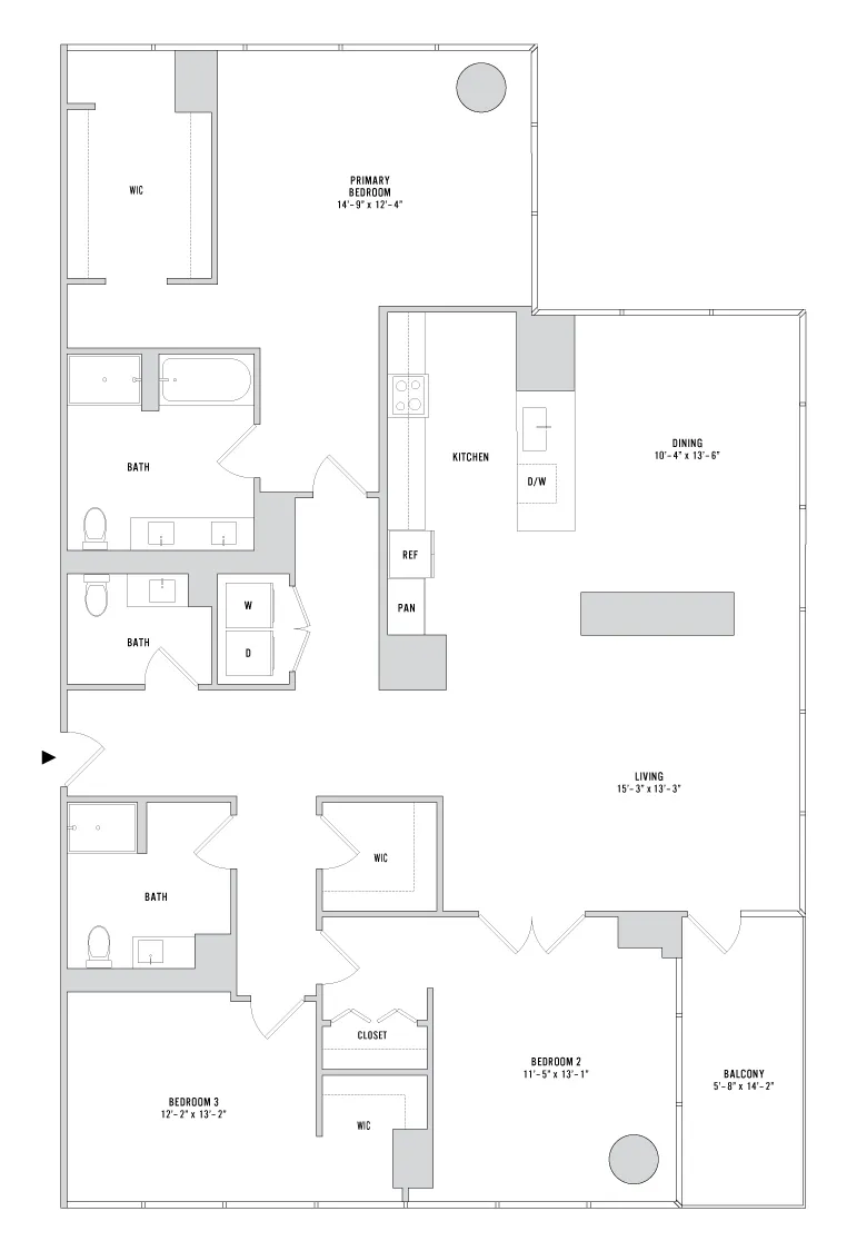 Three Bedroom C-03 - 1829 Sq. Ft. - L43-44