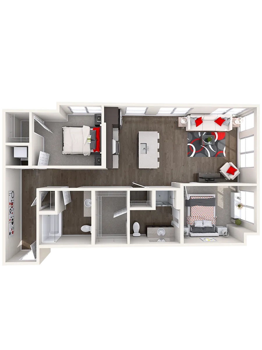 C1 - 2 Bed/2 Bath