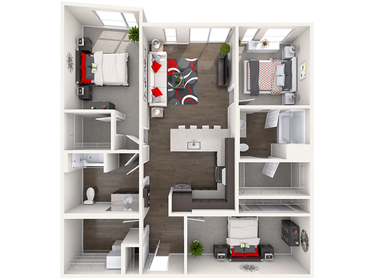D1 - 3 Bed/2 Bath