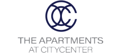 Elegant logo for The Apartments at CityCenter featuring interlocking circular design and modern typography.