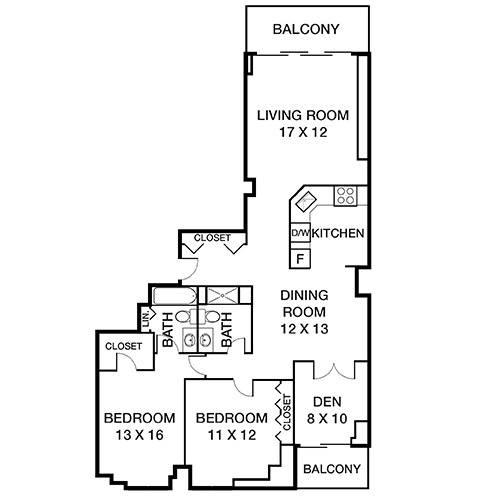 The Northwestern I 2 Bed Apartment Evanston Place